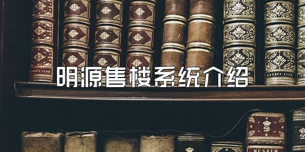 明源售楼系统介绍