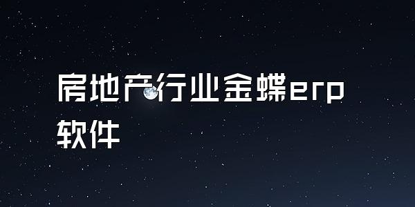房地产行业金蝶erp软件