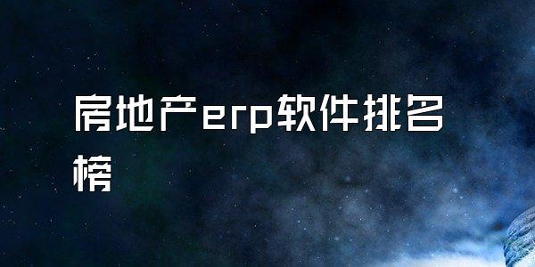 房地产erp软件排名榜