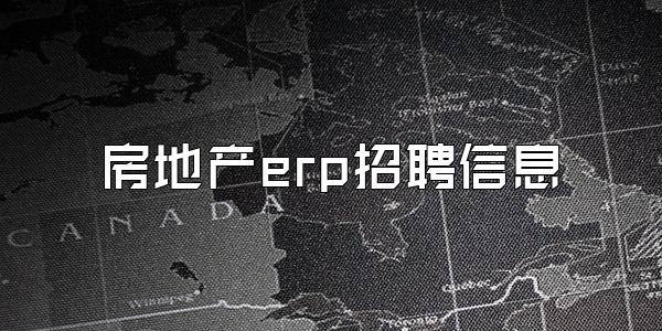 房地产erp招聘信息