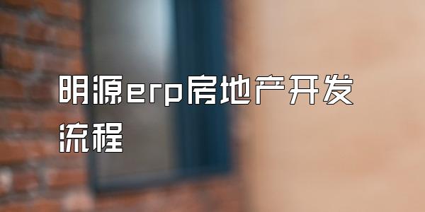 明源erp房地产开发流程
