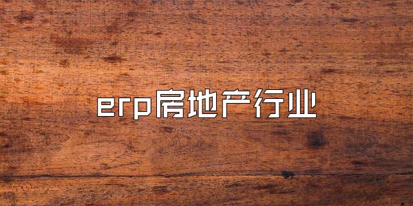 erp房地产行业