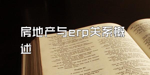房地产与erp关系概述
