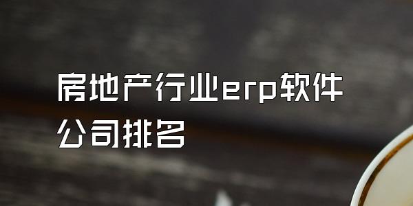 房地产行业erp软件公司排名
