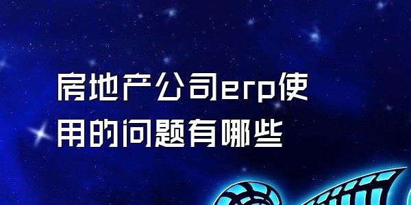 房地产公司erp使用的问题有哪些