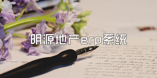 明源地产erp系统