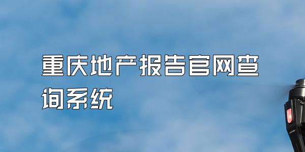 重庆地产报告官网查询系统