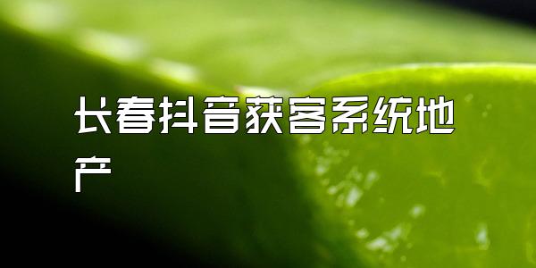 长春抖音获客系统地产