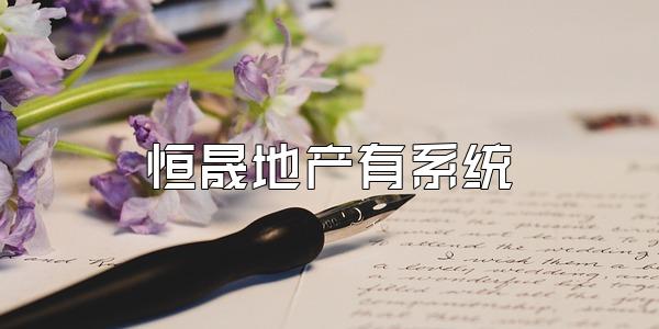 恒晟地产有系统