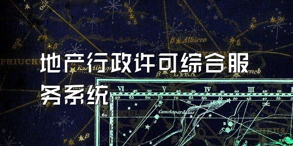 地产行政许可综合服务系统