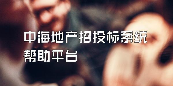 中海地产招投标系统帮助平台