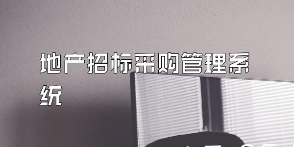 地产招标采购管理系统