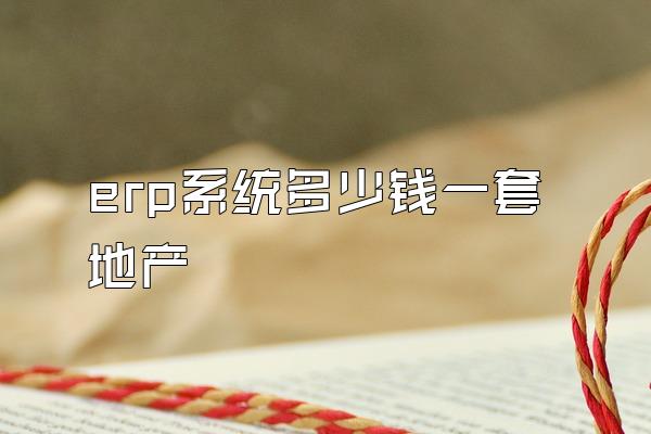 erp系统多少钱一套地产