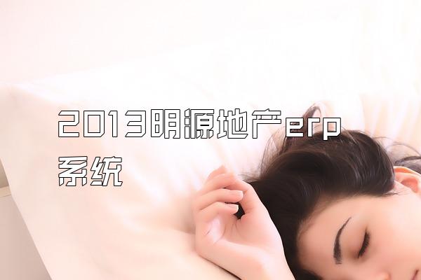 2013明源地产erp系统