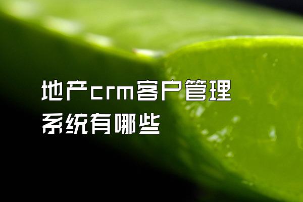 地产crm客户管理系统有哪些