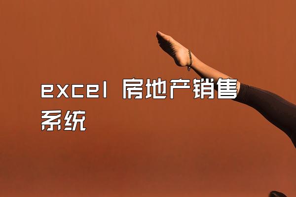 excel 房地产销售系统