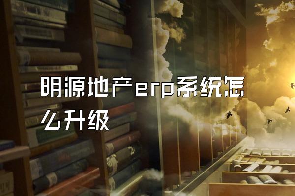 明源地产erp系统怎么升级