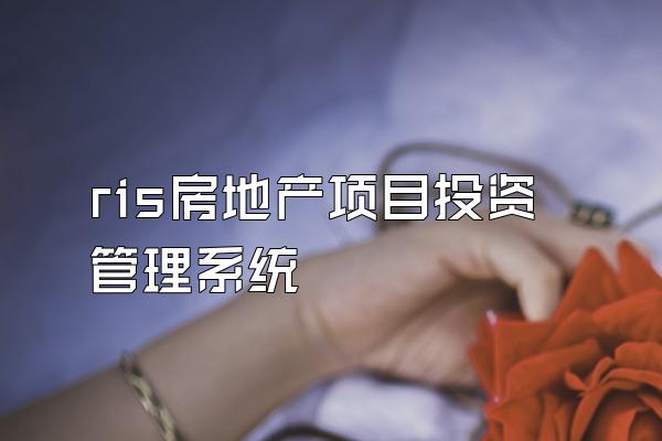 ris房地产项目投资管理系统
