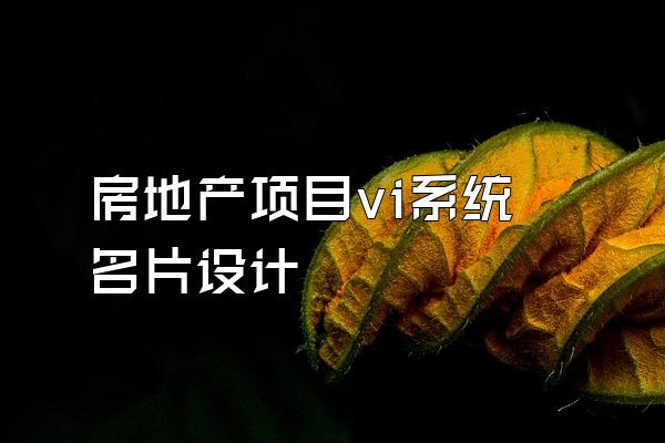 房地产项目vi系统名片设计