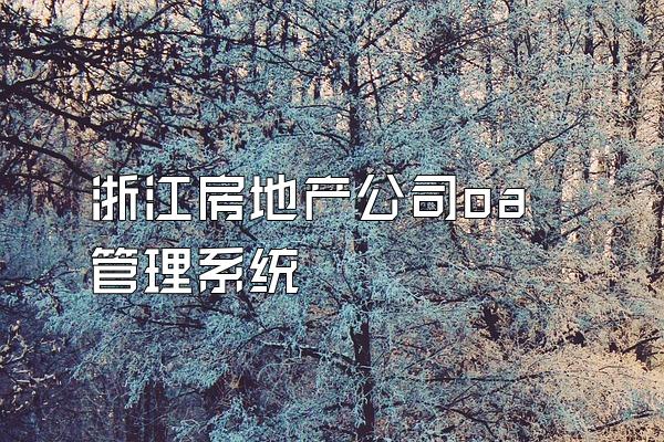 浙江房地产公司oa管理系统