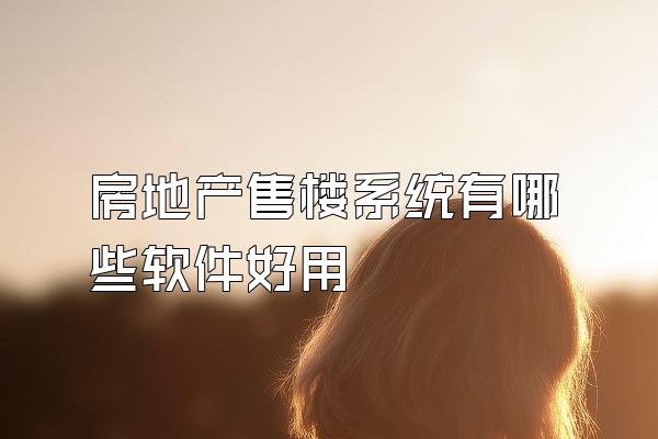 房地产售楼系统有哪些软件好用