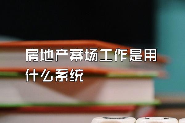 房地产案场工作是用什么系统
