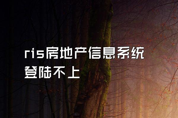 ris房地产信息系统登陆不上