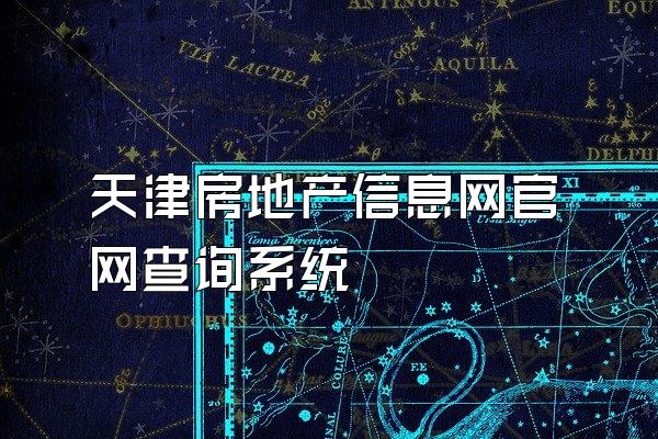 天津房地产信息网官网查询系统